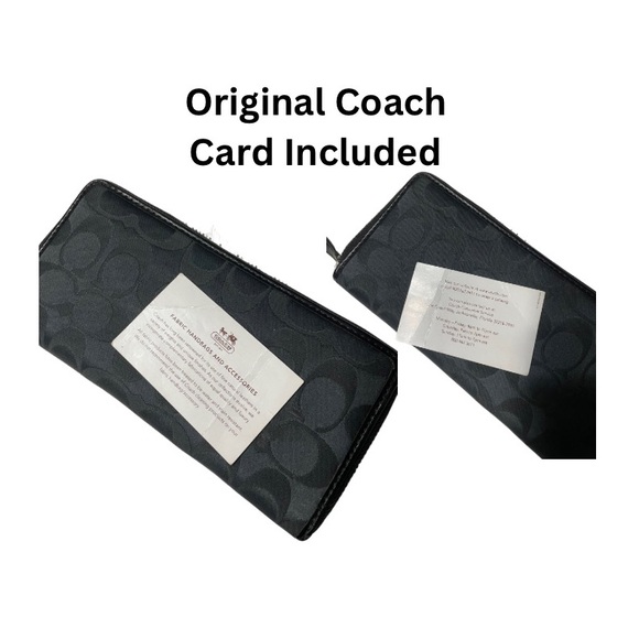 Coach Signature Zip Around Accordion Wallet Black - Picture 4 of 4